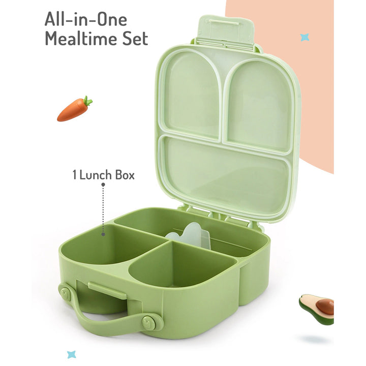 Bonfino Lunch Box Leak-Resistant Seal Animal (Green)