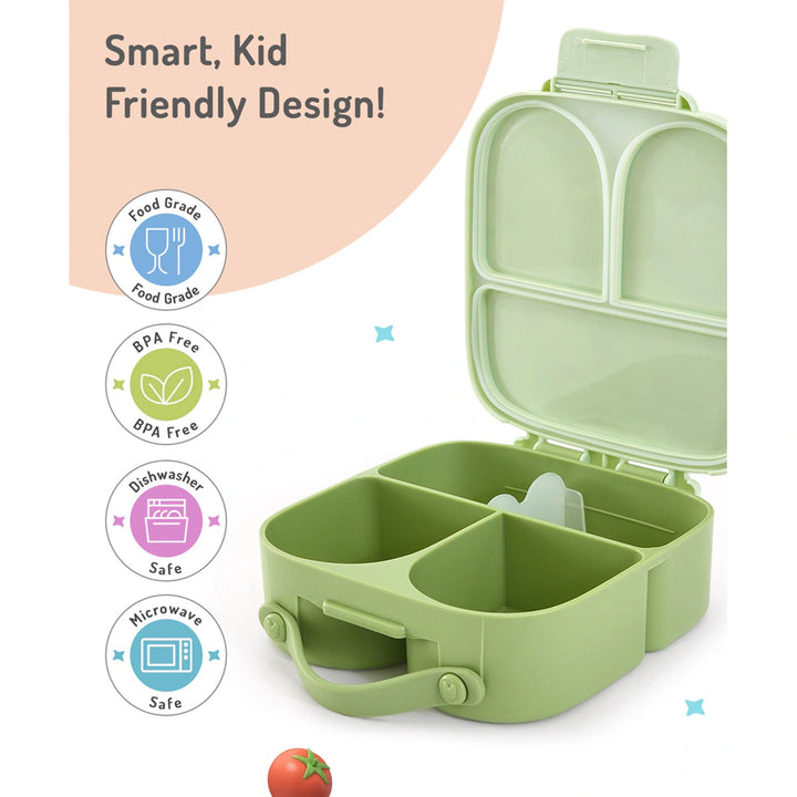Bonfino Lunch Box Leak-Resistant Seal Animal (Green)