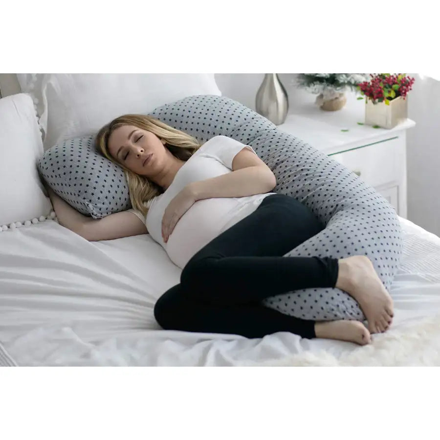 Pharmedoc U Shape Pregnancy Pillow - Grey/Stars Jersey Cover