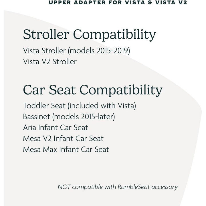 uppababy vista compatibility Uppababy Vista V2/V3 Upper Adapters for Toddler Seat