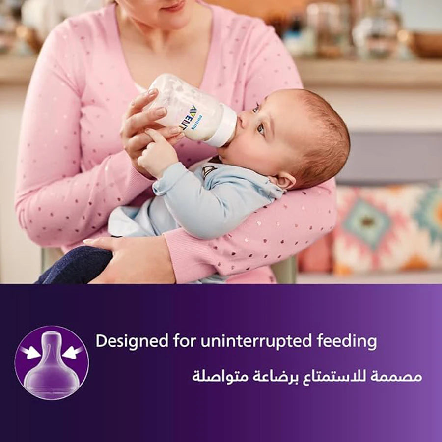 زجاجة فيليبس أفينت المضادة للمغص، عبوة من قطعتين (125 مل) - SCF810/62 زجاجة فيليبس أفينت المضادة للمغص، عبوة من قطعتين (125 مل) - SCF810/62