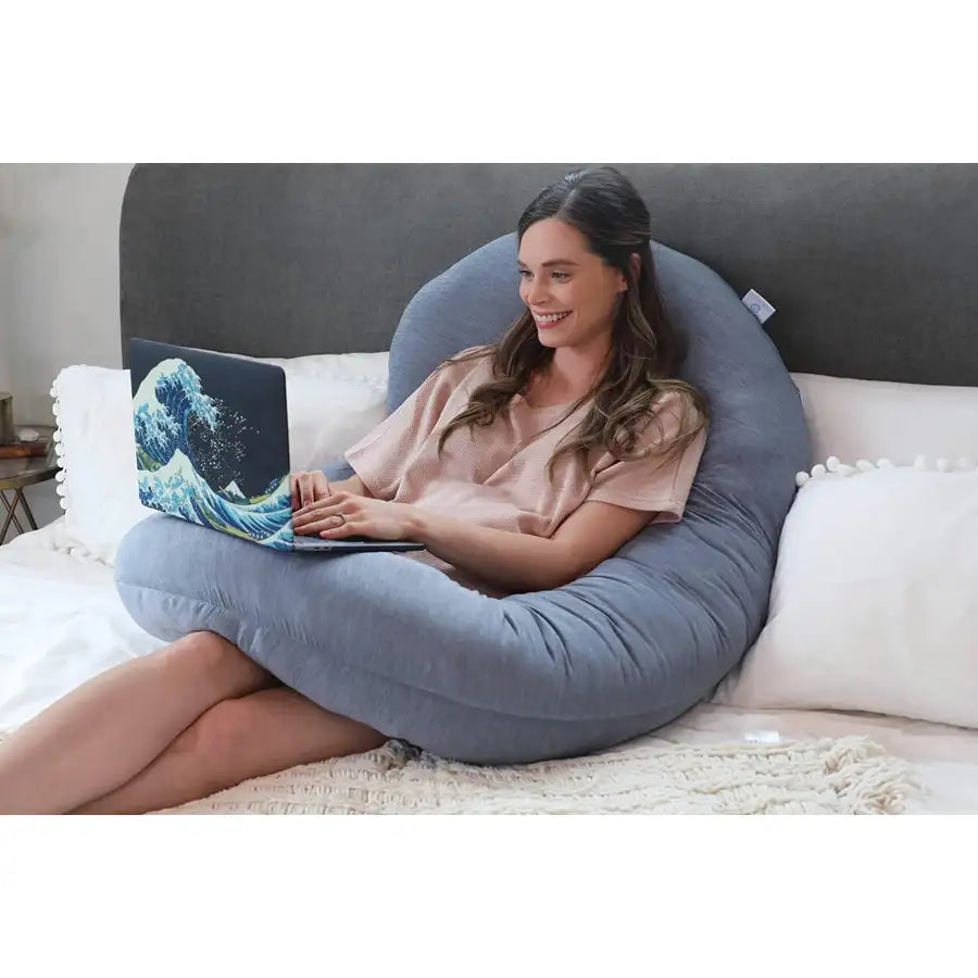 Pharmedoc C Shape Full Body Pillow - Dark Grey Cooling Cover
