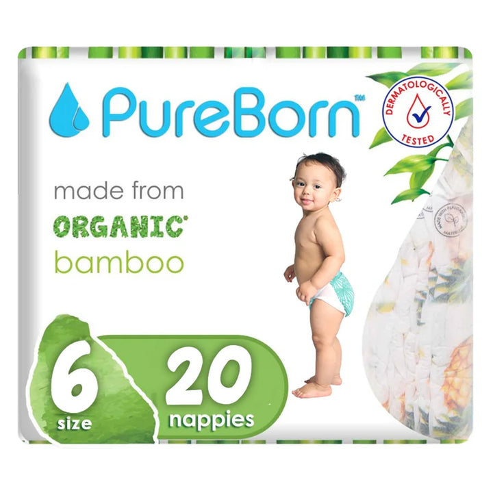 PureBorn Single Pack Nappies Size 6 Pack of 20 (16-20kg)