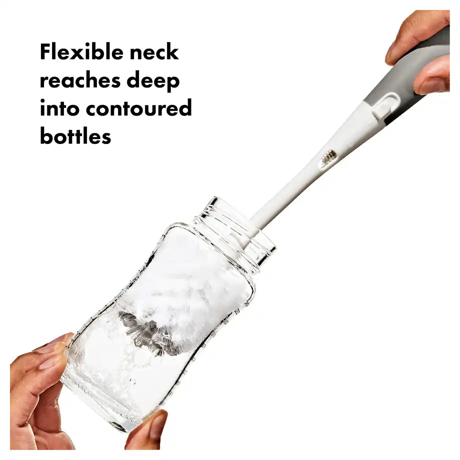 OXO Tot Bottle Brush With Detail Cleaner & Stand (Gray)