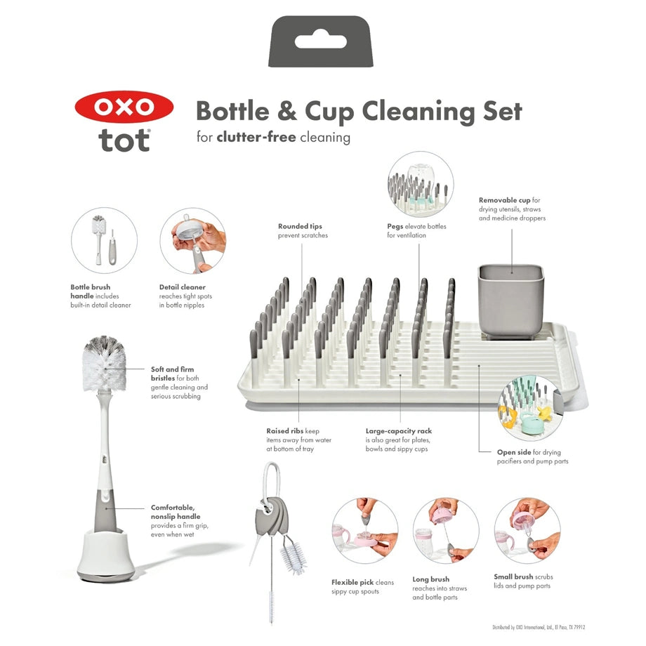 OXO TOT Bottle & Cup Cleaning Set (Gray)