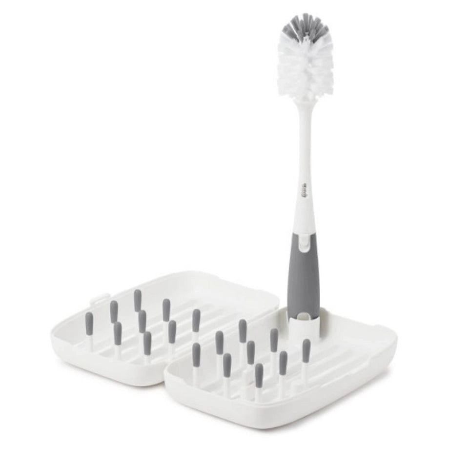 OXO TOT On the Go Drying Rack with Bottle Brush (Gray)