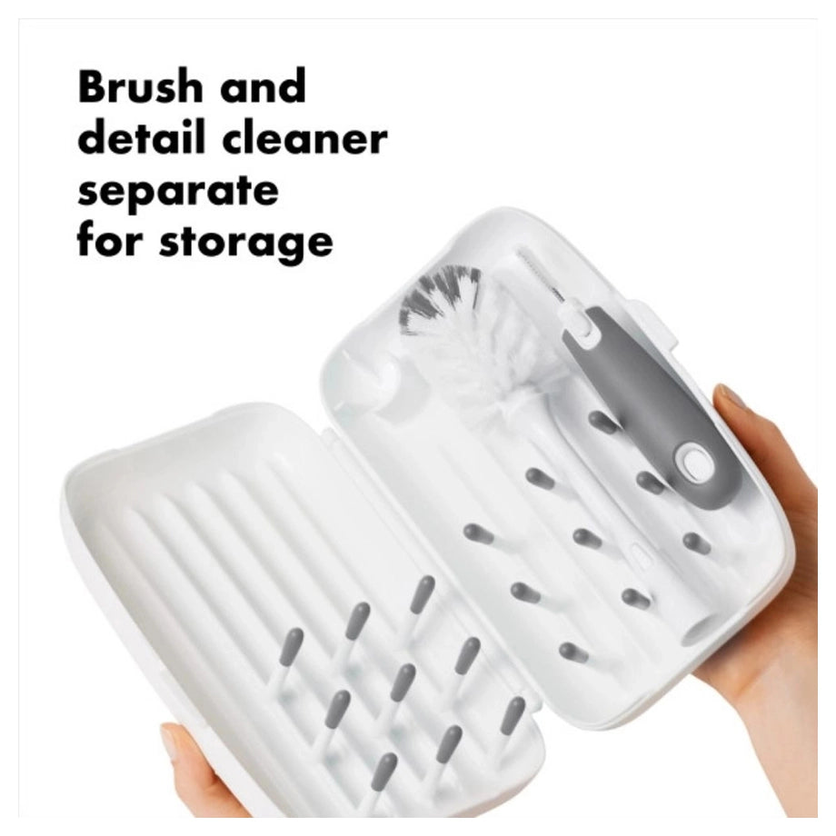 OXO TOT On the Go Drying Rack with Bottle Brush (Gray)