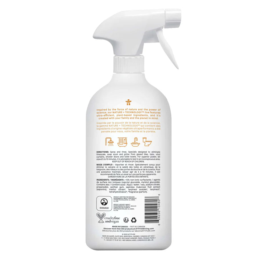 Attitude Nature+ Bathroom Cleaner, Citrus Zest 800ml