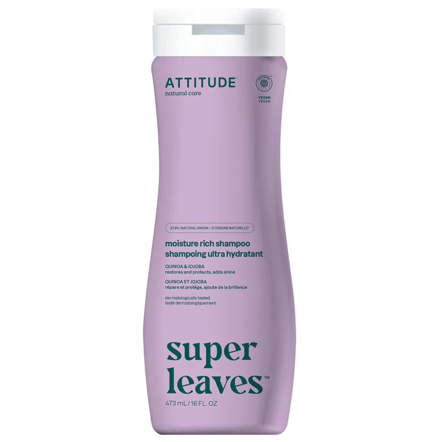Attitude Super Leaves Moisture Rich Shampoo, Quinoa and Jojoba 473ml