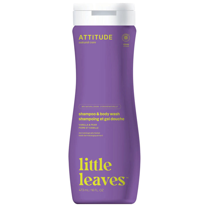 Attitude Little Leaves 2-in-1 Shampoo and Body Wash, Vanilla and Pear 473ml