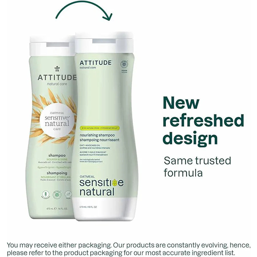 Attitude Sensitive Skin Nourishing Shampoo, Avocado Oil 473ml