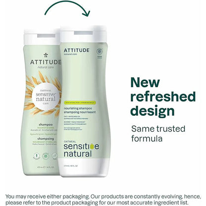 Attitude Sensitive Skin Nourishing Shampoo, Avocado Oil 473ml
