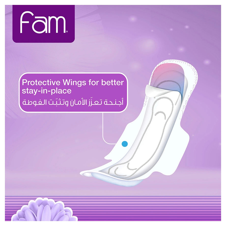 Fam Maxi Thick Folded Normal Sanitary Pads with Wings (30 pcs)