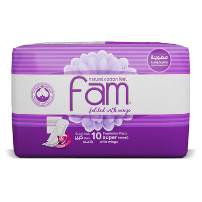 Fam Maxi Thick Folded Sanitary Pads with Wings (Super 10 Pads)