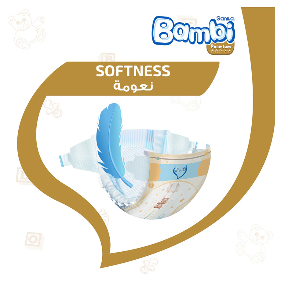 Bambi Baby Diapers Size 2 (3–6 kg) Pack of 48 (Value Pack)