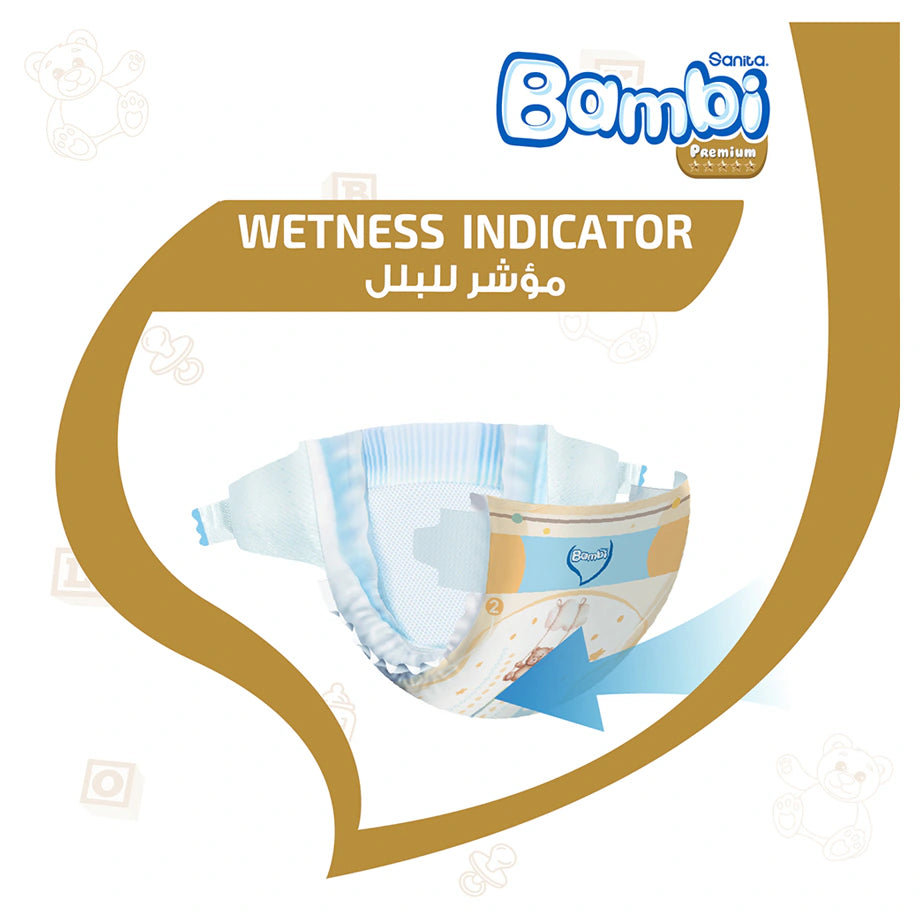 Bambi Baby Diapers Size 2 (3–6 kg) Pack of 48 (Value Pack)