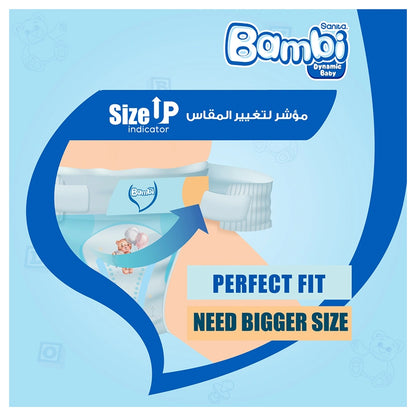 Bambi Baby Diapers Regular Pack of 15 Medium Size (6–11 kg)