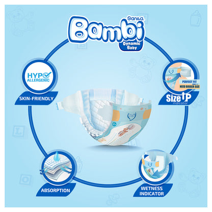 Bambi Baby Diapers Size 4+ (10–18 kg) Pack of 58 (Jumbo Pack)