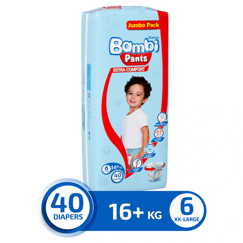 Bambi Pants Jumbo Pack Size 6 XXL +16 kg - 40's