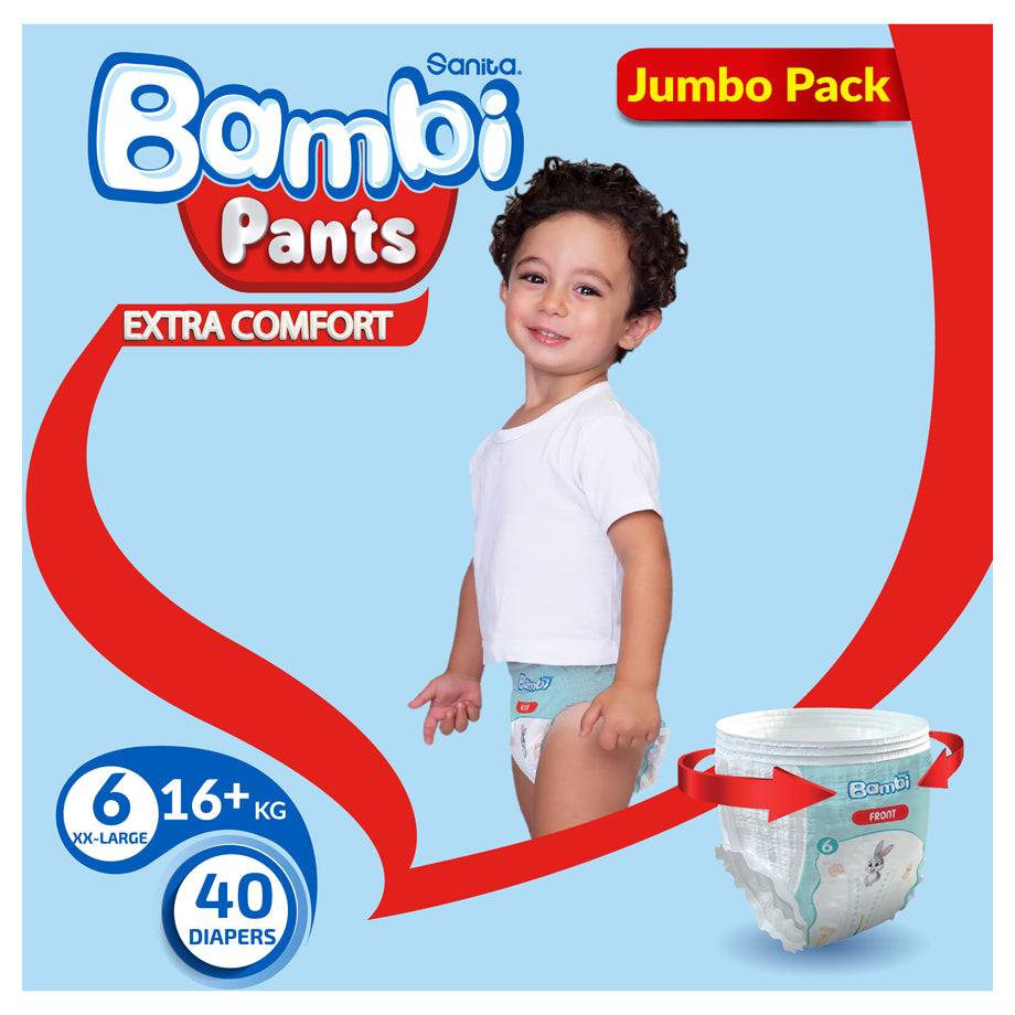 Bambi Pants Jumbo Pack Size 6 XXL +16 kg - 40's