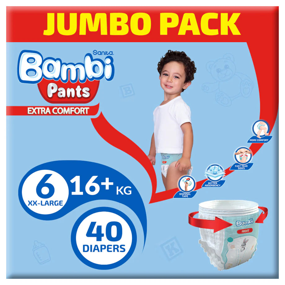 Bambi Pants Jumbo Pack Size 6 XXL +16 kg - 40's