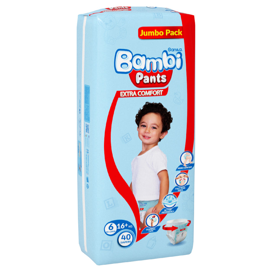 Bambi Pants Jumbo Pack Size 6 XXL +16 kg - 40's