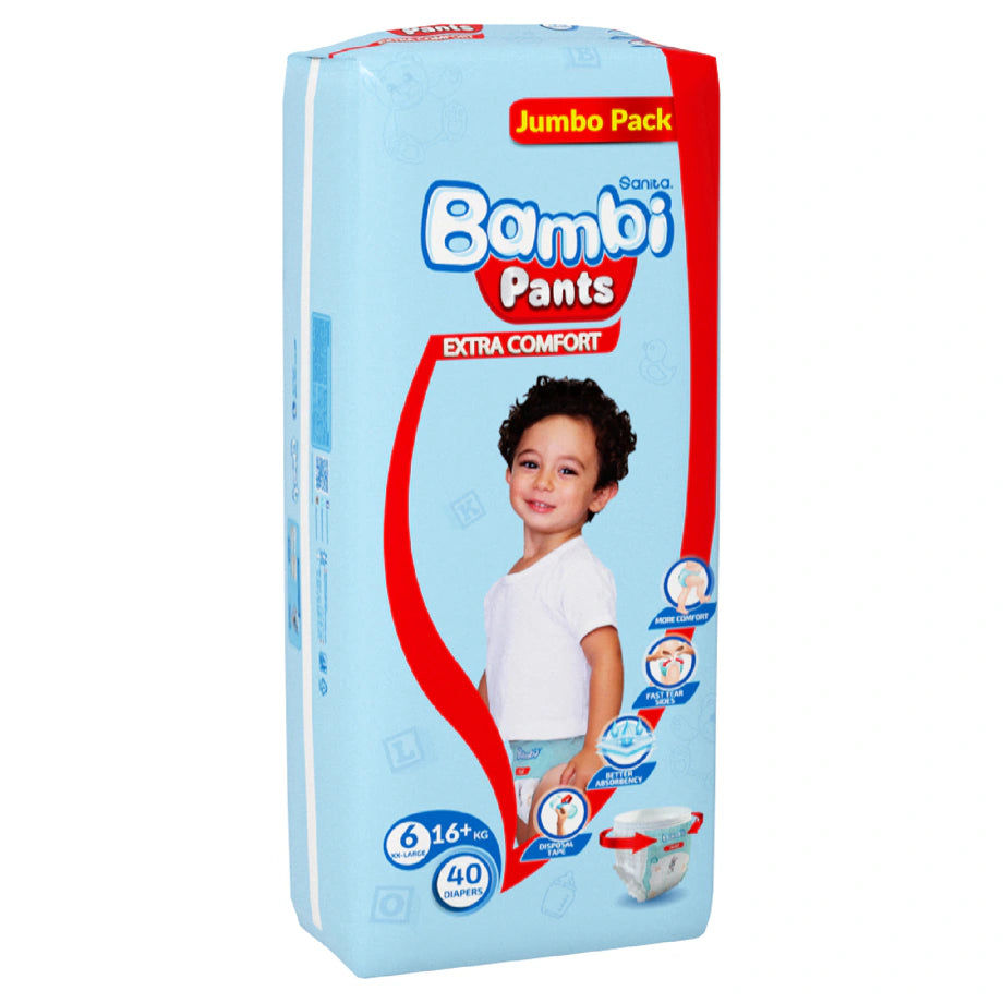 Bambi Pants Jumbo Pack Size 6 XXL +16 kg - 40's