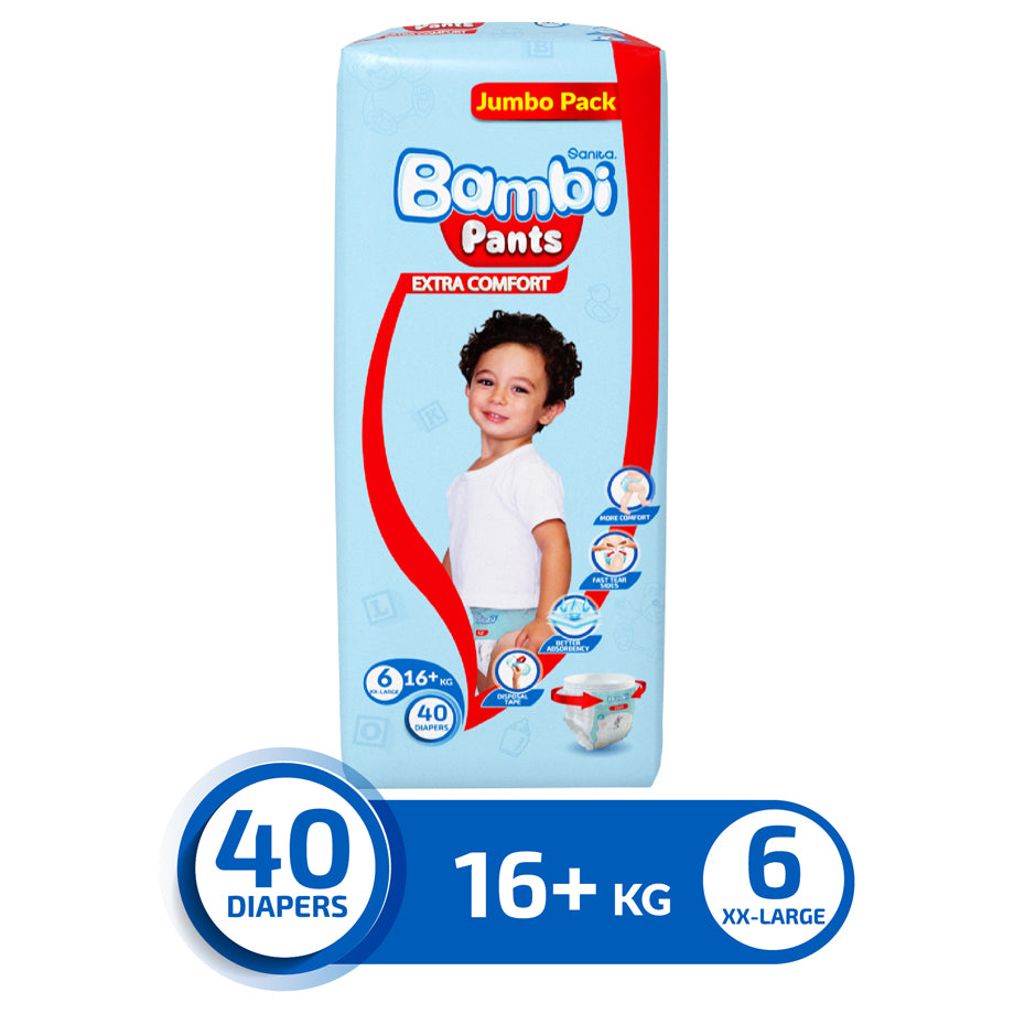 Bambi Pants Jumbo Pack Size 6 XXL +16 kg - 40's