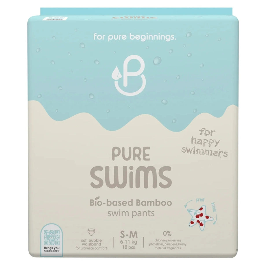 Pureborn Bio-Based Bamboo Swim Pants 10 Pack (Small/Medium 6–11 kg)