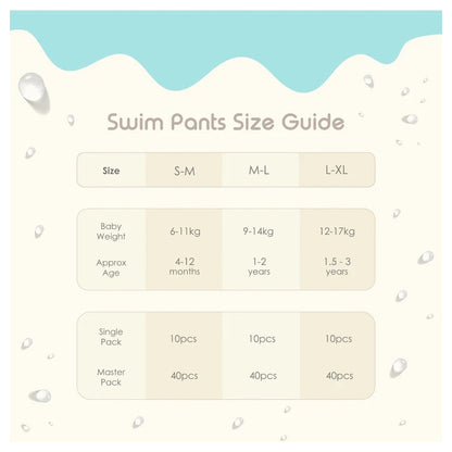 Pureborn Bio-Based Bamboo Swim Pants 10 Pack (Small/Medium 6–11 kg)