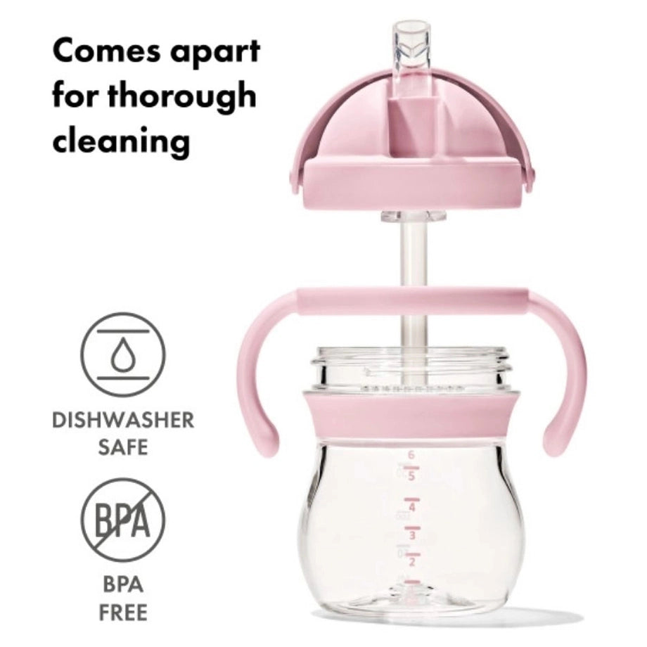OXO TOT Transitions Straw Cup with Removable Handles 6 Oz (Blossom)