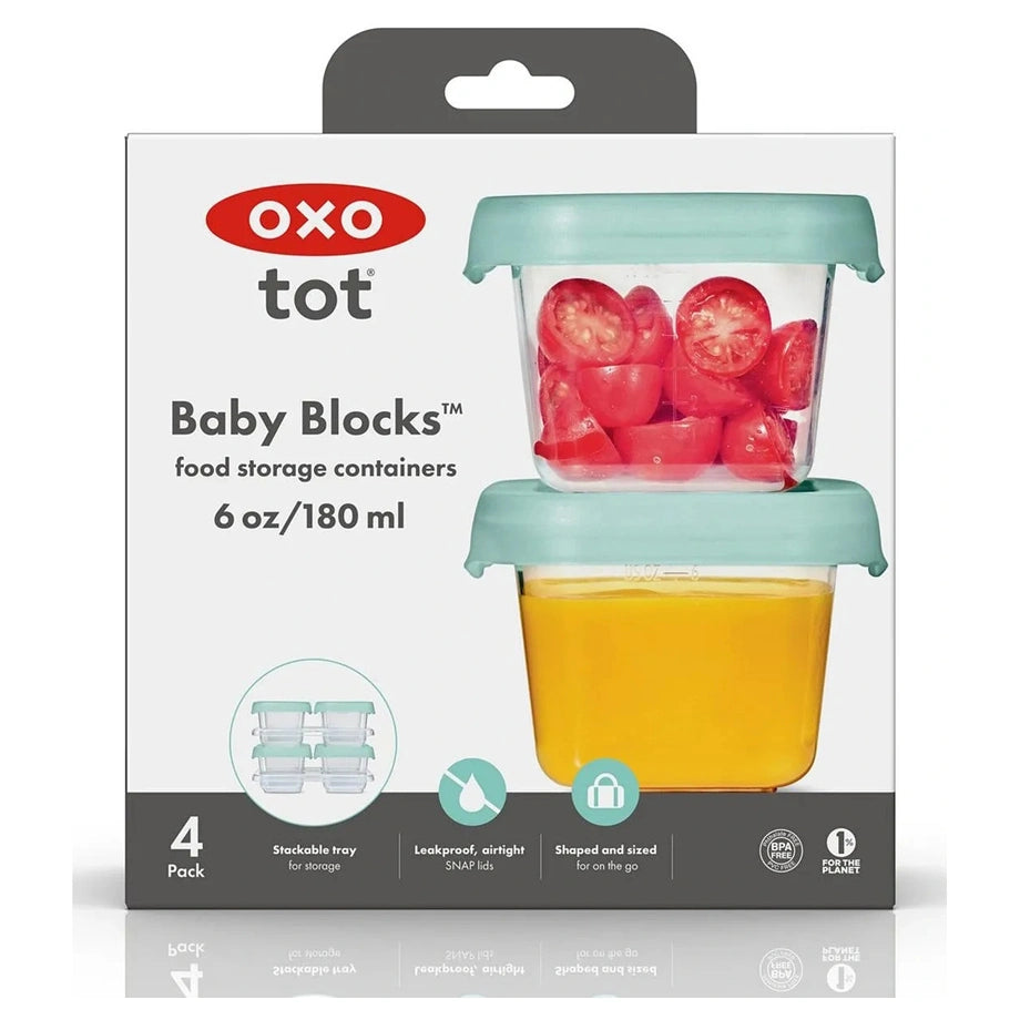 OXO TOT Baby Blocks Food Storage Containers 6 Oz (Opal)