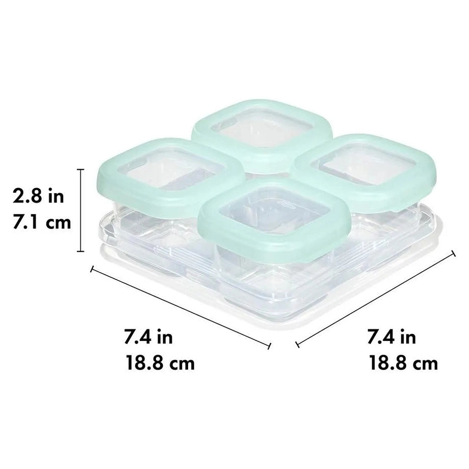 OXO TOT Baby Blocks Food Storage Containers 6 Oz (Opal)