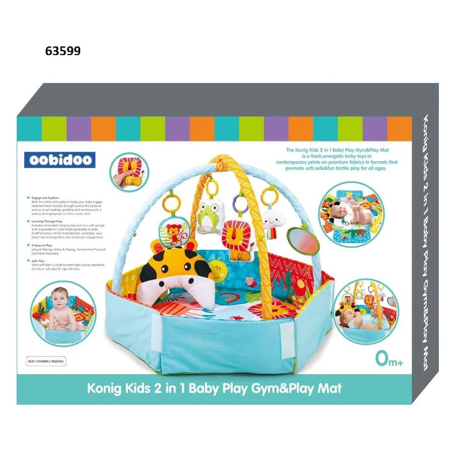 Oobidoo 2-in-1 Baby Play Gym & Tummy Time Mat (0M+)