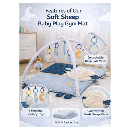 Oobidoo Baby Play Gym Mat with Hanging Toys & Mirror