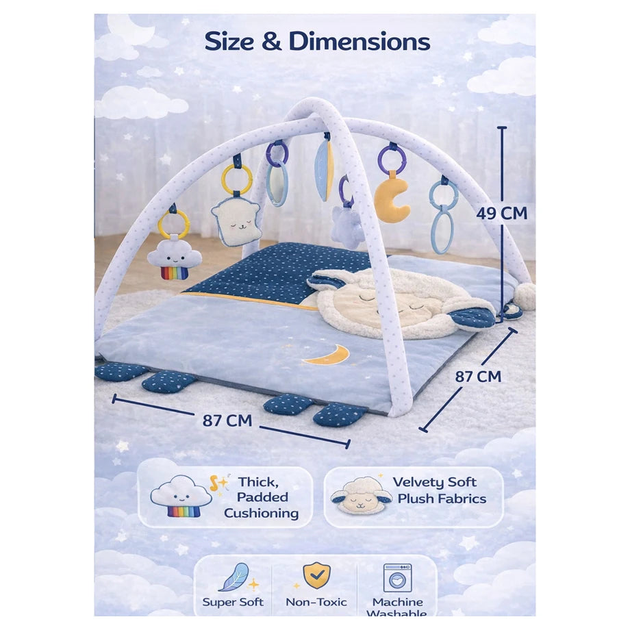 Oobidoo Baby Play Gym Mat with Hanging Toys & Mirror