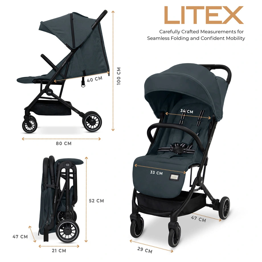 Neobreez Litex Ultra-Lightweight Cabin Travel Stroller (Grey)