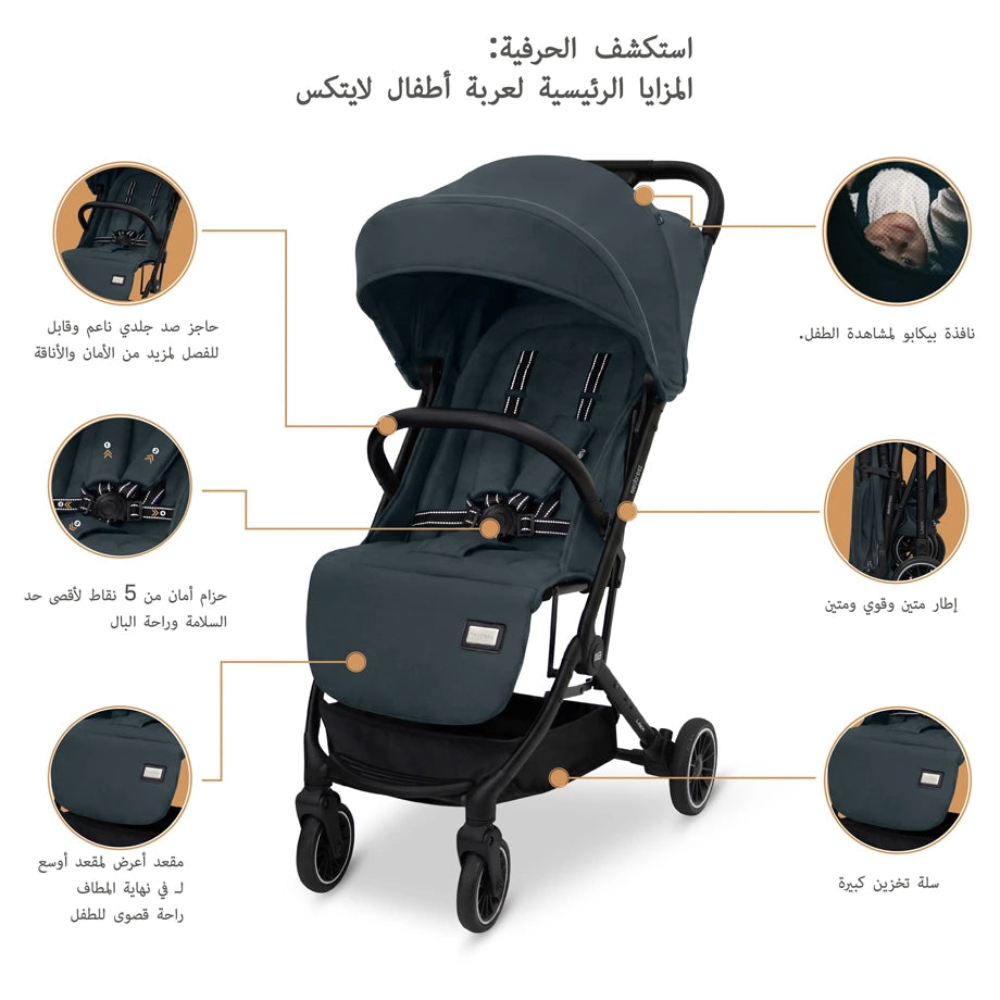 Neobreez Litex Ultra-Lightweight Cabin Travel Stroller (Grey)
