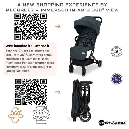 Neobreez Litex Ultra-Lightweight Cabin Travel Stroller (Grey)