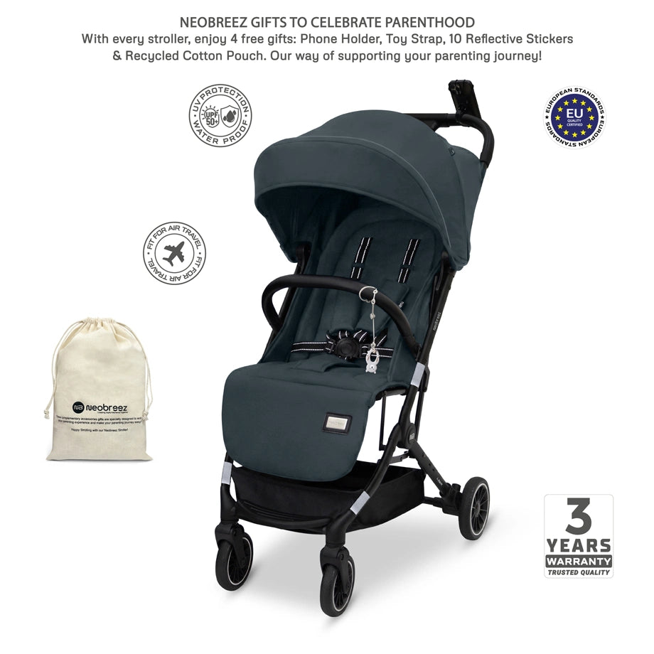 Neobreez Litex Ultra-Lightweight Cabin Travel Stroller (Grey)
