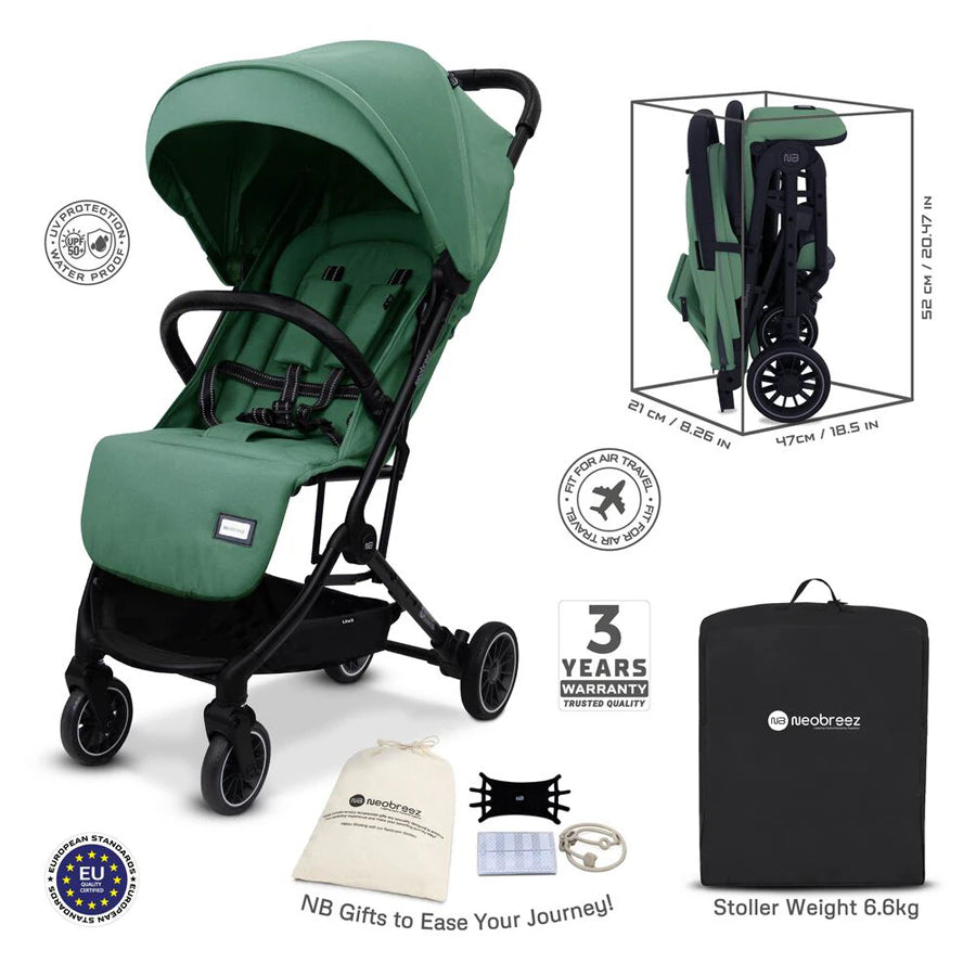 عربة أطفال Neobreez Litex Compact للسفر بحجم المقصورة عربة أطفال Neobreez Litex Compact للسفر بحجم المقصورة
