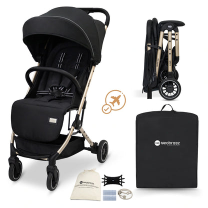 Neobreez Litex Compact Cabin Stroller Travel Stroller (Black/Gold)