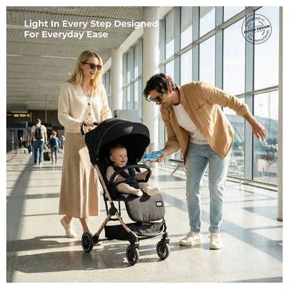 Neobreez Litex Compact Cabin Stroller Travel Stroller (Black/Gold)