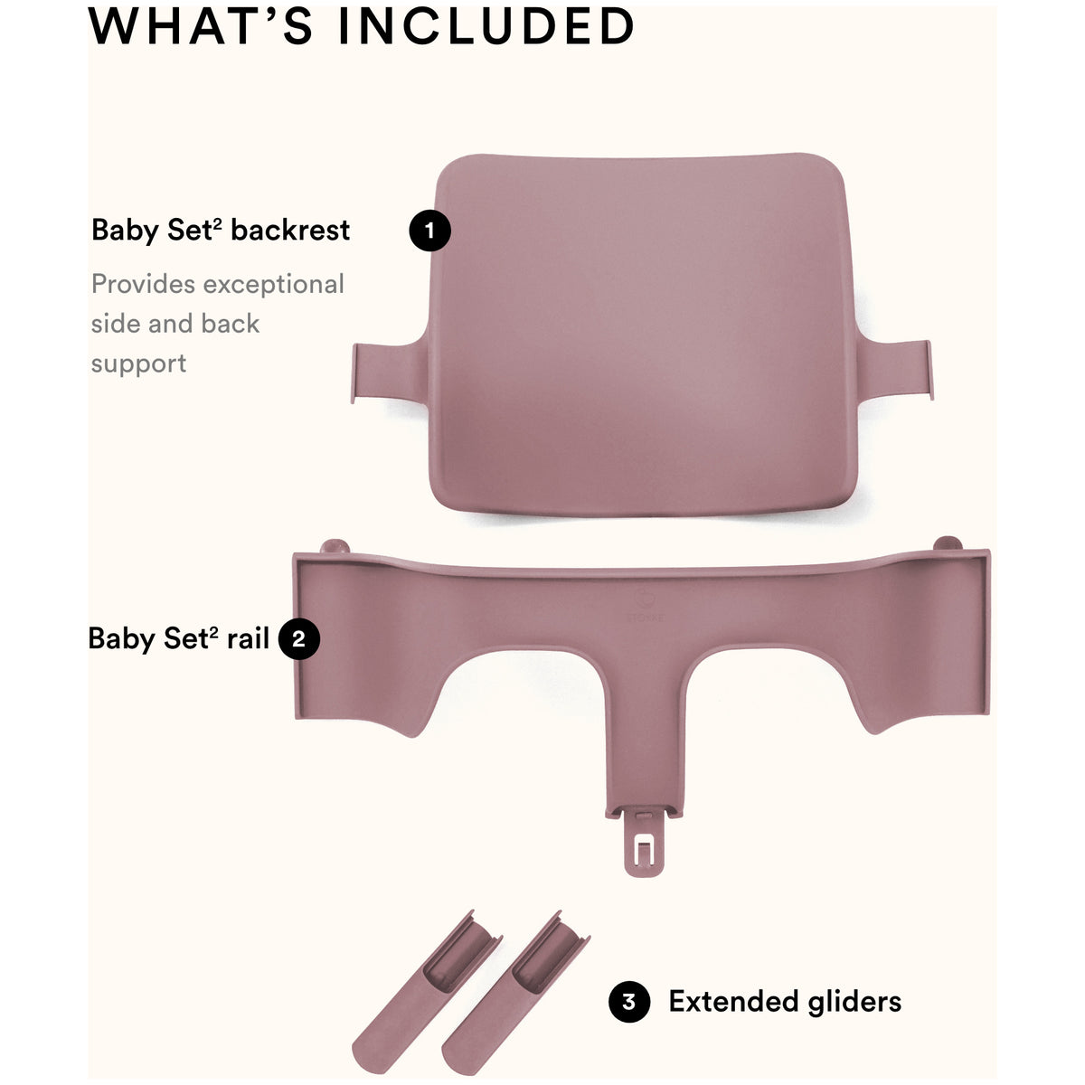 Stokke Tripp Trapp Chair + Baby & Newborn Set Heather Mauve