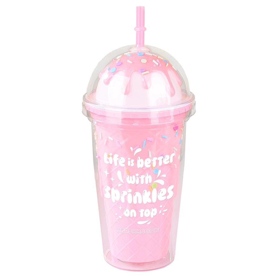 Marshmallow Clear Plastic Tumbler Double
