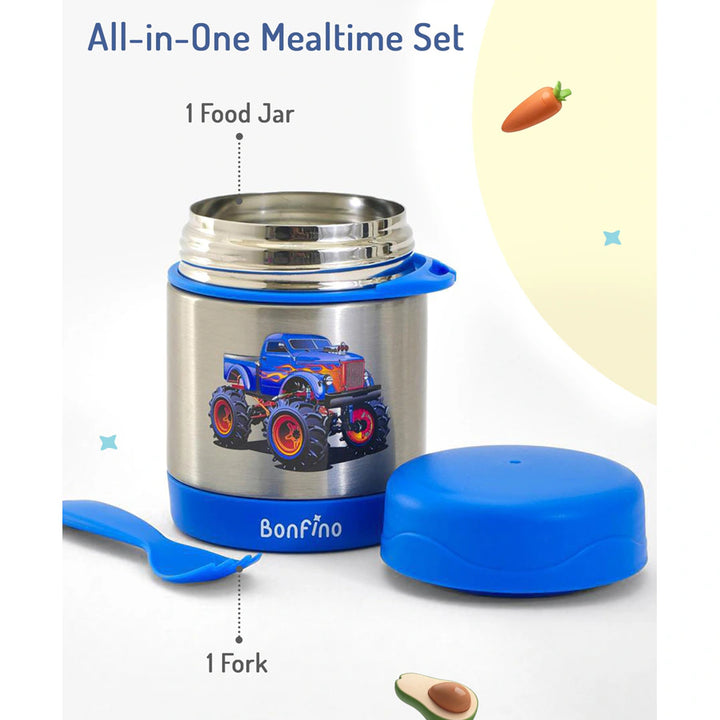 Bonfino Monster Truck Theme Food Jar (Blue)