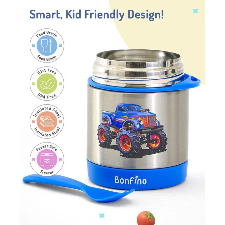 Bonfino Monster Truck Theme Food Jar (Blue)