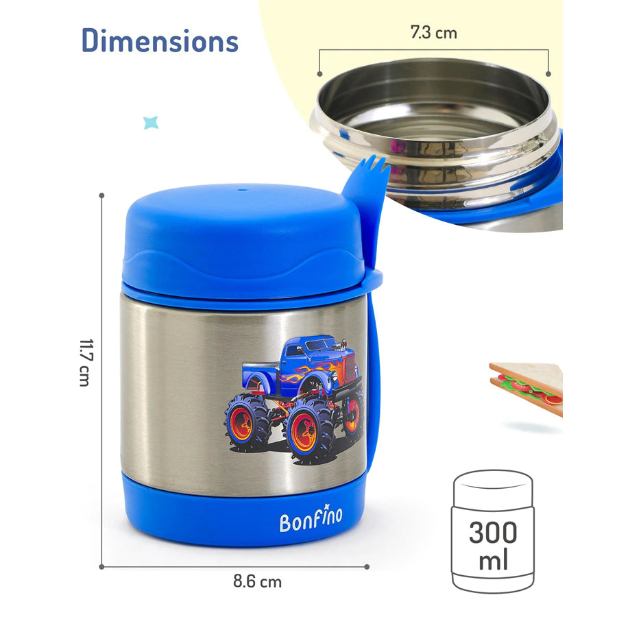 Bonfino Monster Truck Theme Food Jar (Blue) Bonfino Monster Truck Theme Food Jar (Blue)