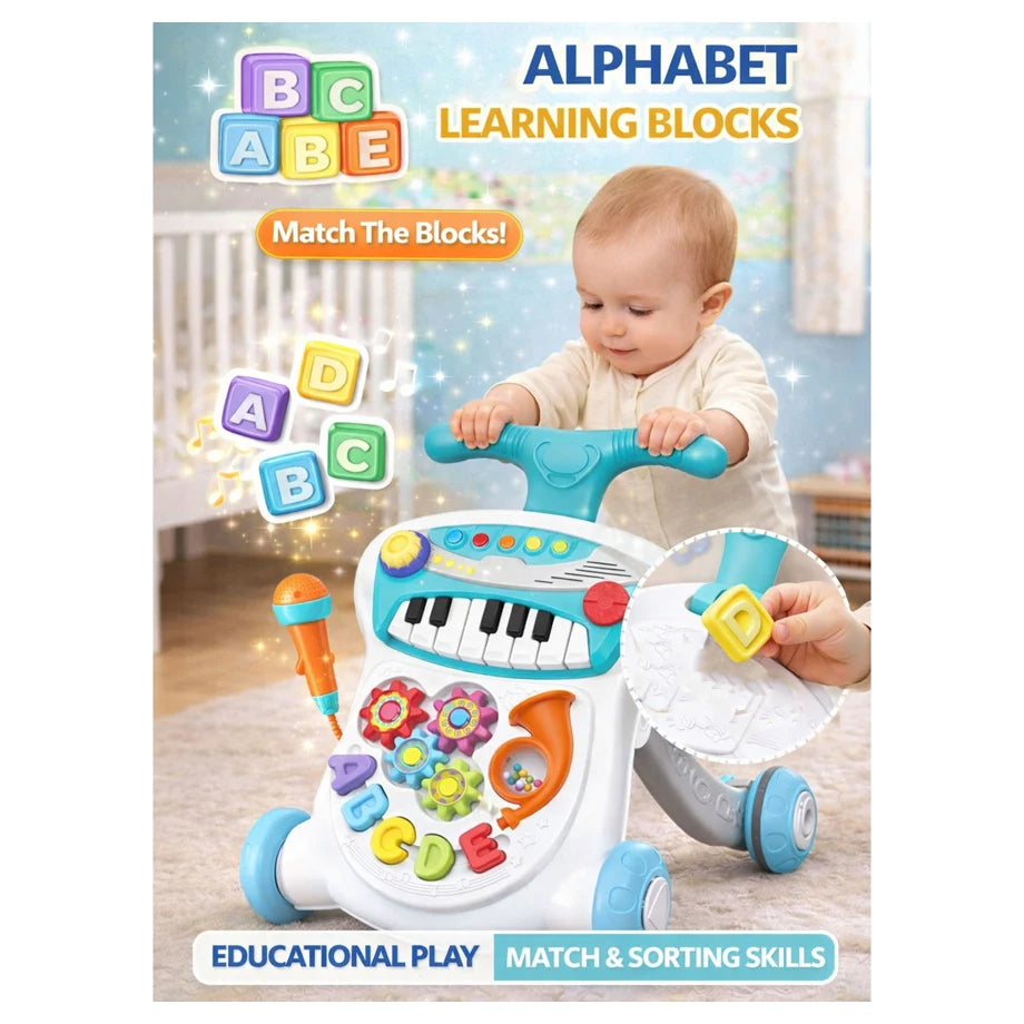 Oobidoo 2-in-1 Piano Baby Walker with Activity Panel