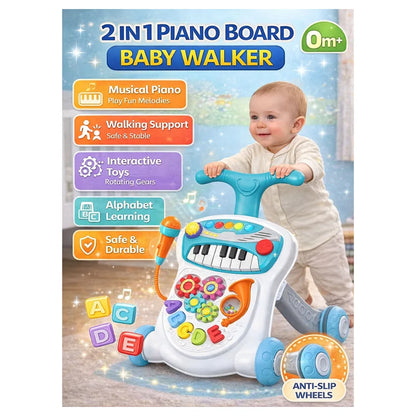 Oobidoo 2-in-1 Piano Baby Walker with Activity Panel